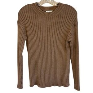 Jessica Simpson Women's Ribbed Crew Neck Sweater Brown Size‎ SM